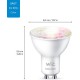 Лампа WiZ LED GU10 4.7Вт 2200-6500K 345Лм RGB Wi-Fi розумна