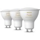 Лампа розумна Philips Hue GU10, 5W(50Вт), 2200K-6500K, Tunable white, ZigBee, Bluetooth, димування, 3шт