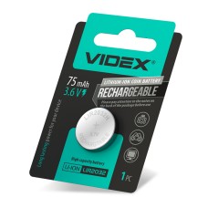 Акумулятор літієвий Videx LIR2032 1 pcs BLISTER CARD (LIR2032 1B)