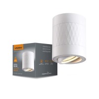 Світильник VIDEX під лампу GU10 SPF04A накладний білий + біла призма (VL-SPF04A-WPW)