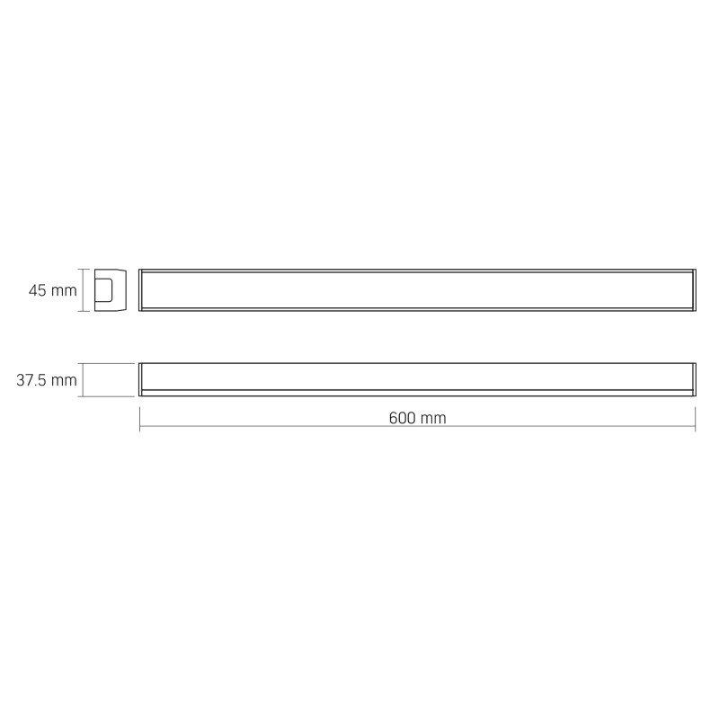 LED світильник лінійний VIDEX BN03 30W 0.6М 5000K 220V Black