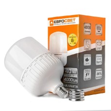 Лампа світлодіодна високопотужна ЕВРОСВЕТ 40Вт 6400К Е40 (EVRO-PL-40-6400-40)