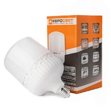 Лампа світлодіодна високопотужна ЕВРОСВЕТ 40Вт 6400К Е27 (EVRO-PL-40-6400-27)