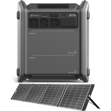 Комплект Портативна електростанція Segway CUBE 2000, 2584 Вт заг (R-Drive 4400 Вт), 2048 Вт/год, IPX3, BT, розширення ємності, швидка зарядка + портативна сонячна панель 400 Вт
