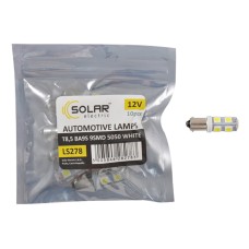 LED автолампа Solar 12V T8.5 BA9s 9SMD 5050, white 10 pcs