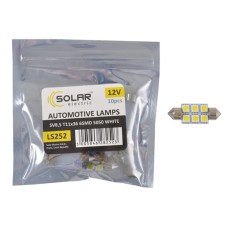 LED автолампа Solar 12V SV8.5 T11x36 6smd 5050 white 10 pcs