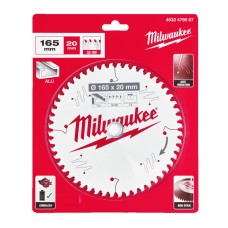 Пильный диск Milwaukee по алюминию 165x20x1.6мм 52T (4932479087)