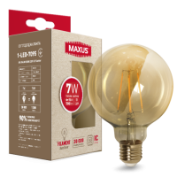 Лампа світлодіодна філаментна MAXUS арт деко G95 7W 2200K E27 Amber