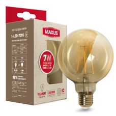 Лампа світлодіодна філаментна MAXUS арт деко G95 7W 2200K E27 Amber