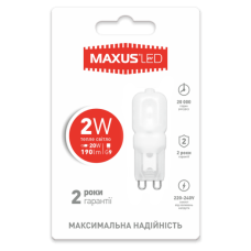 LED лампа MAXUS G9 2W 3000K 220V (1-LED-201)
