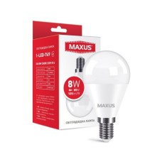 Лампа світлодіодна MAXUS G45 8W 3000K 220V E14 (1-LED-749)