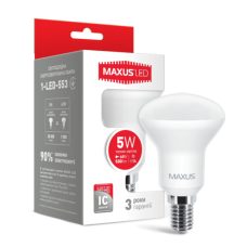 LED лампа MAXUS R50 5W мягкий свет 220V E14 (1-LED-553)
