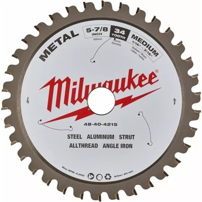 Пиляльний диск по металу Milwaukee 150x20мм 34T (4932479554)